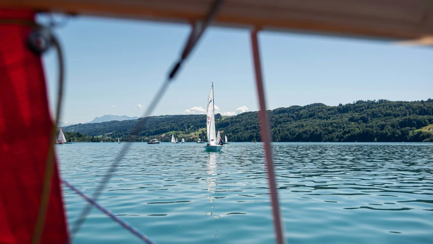 a sailboat is sailing through the water