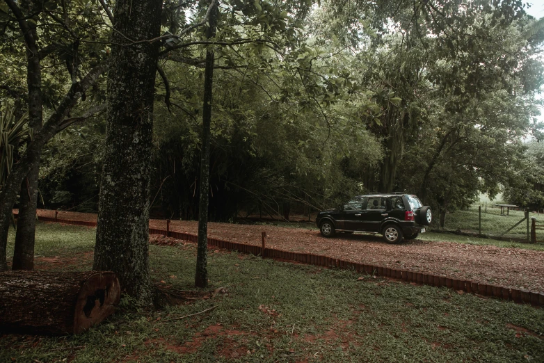 a truck is parked in the middle of a field