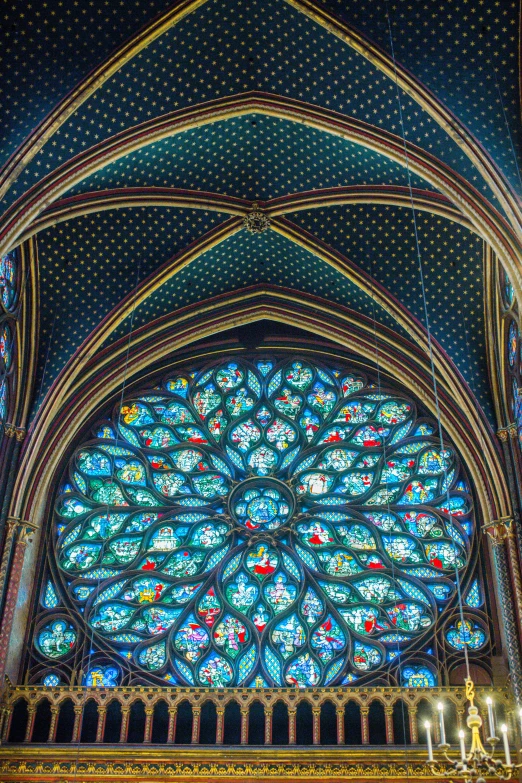 the stain glass windows inside a building