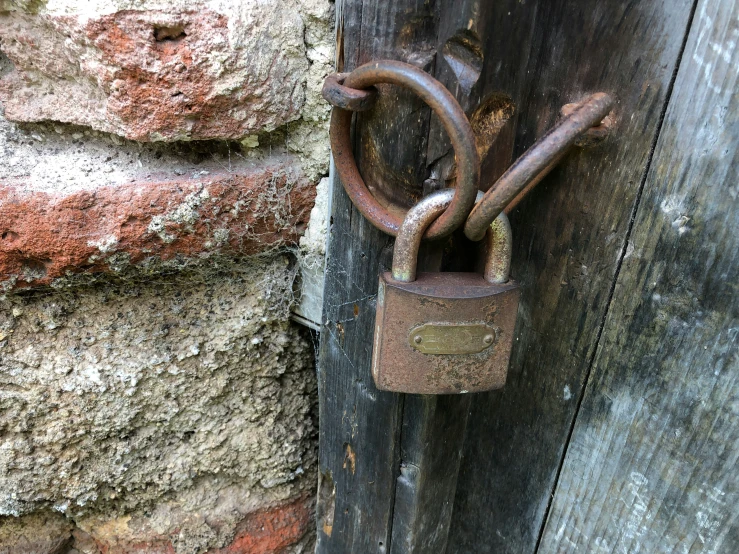 old metal latch on a weathered wooden door
