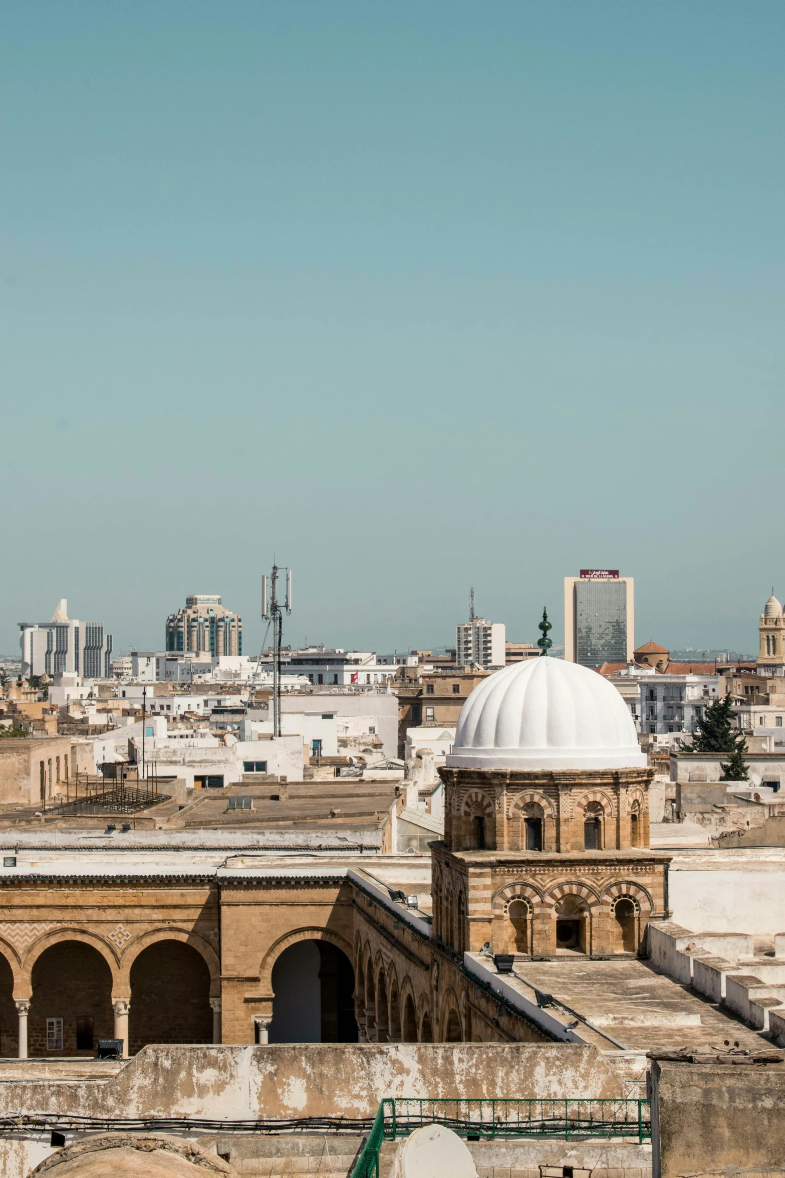 view from atop of old buildings in a city