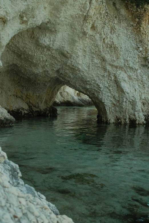 there is a very large, white ice cave