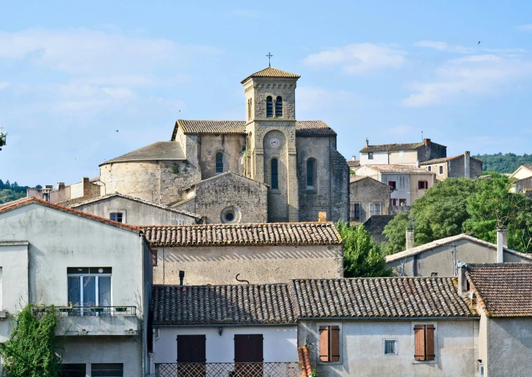 an old italian style church on top of a mountain