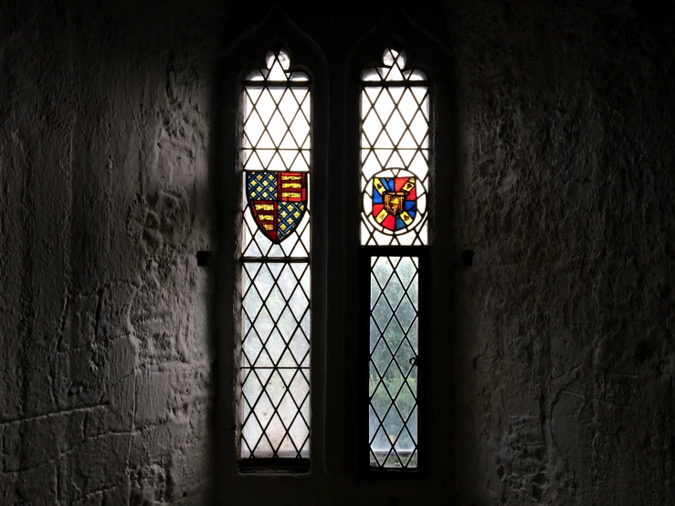 there are three stained glass windows in this building