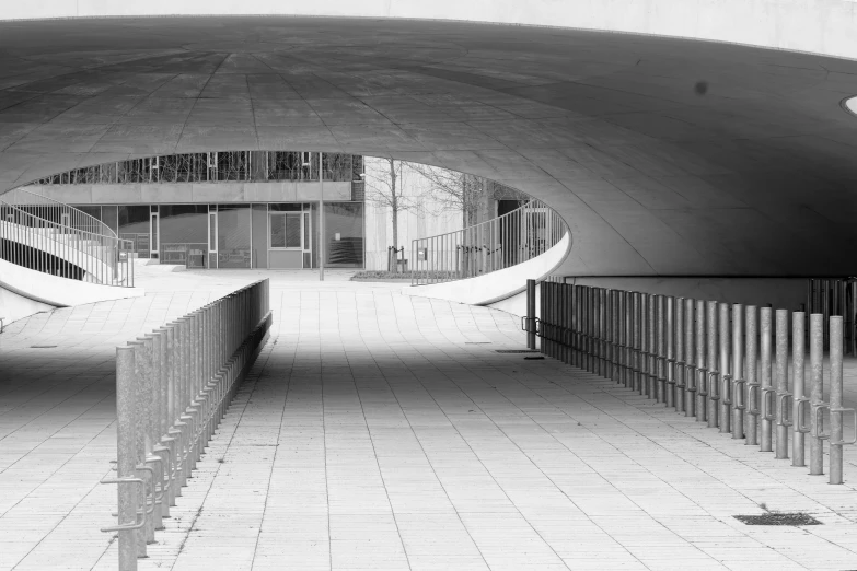 the courtyard of an underpass in a city