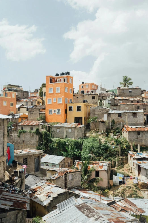 a large city with many orange colored buildings