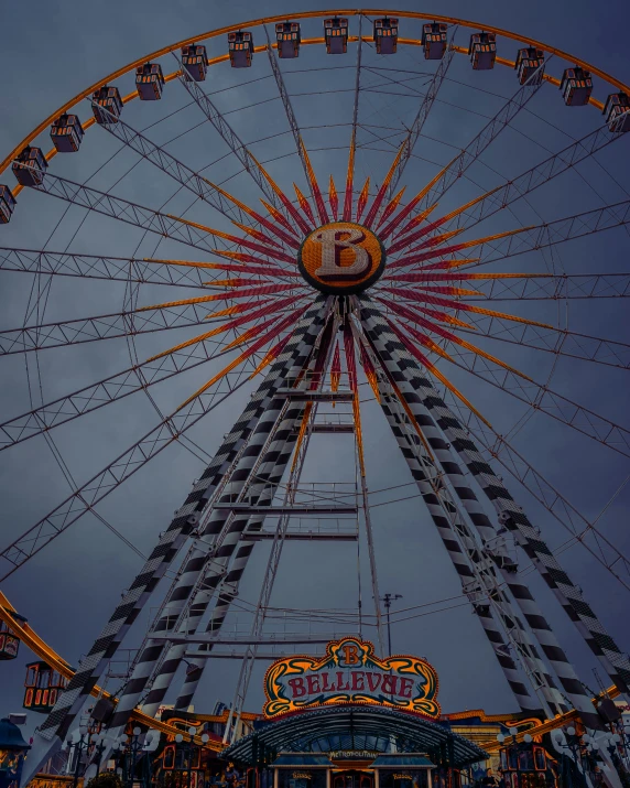 a ferris wheel and rides at a carnival