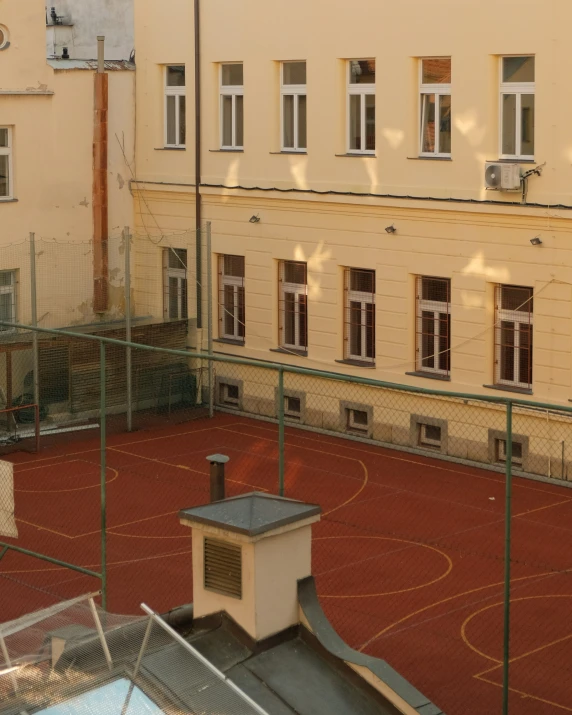 there is an image of a tennis court with no people in it