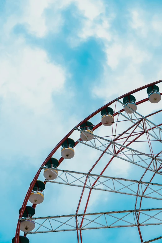 the wheel for amut rides against a blue sky