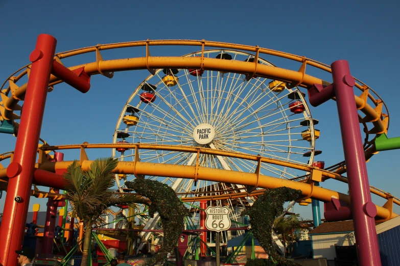 the carnival rides through an amut park