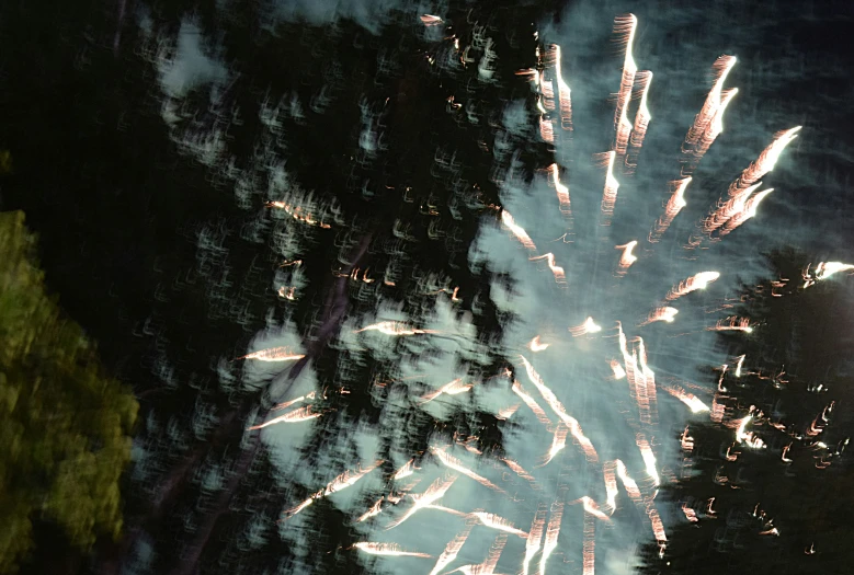 a firework is going off during a celetion