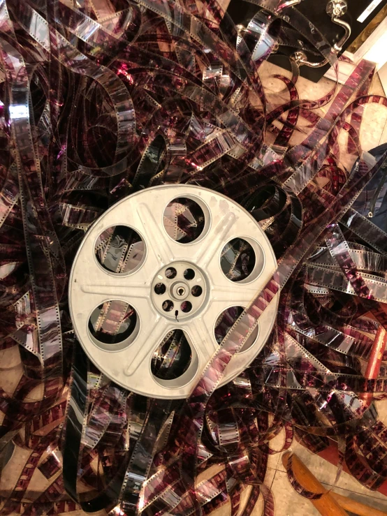 a video film reel with film and film tape