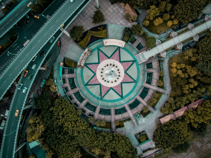 a very unique flower dome with flowers in the center