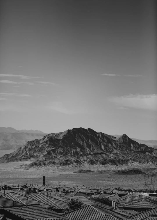 black and white po of a large mountain