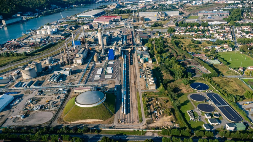 an aerial s of an oil storage area