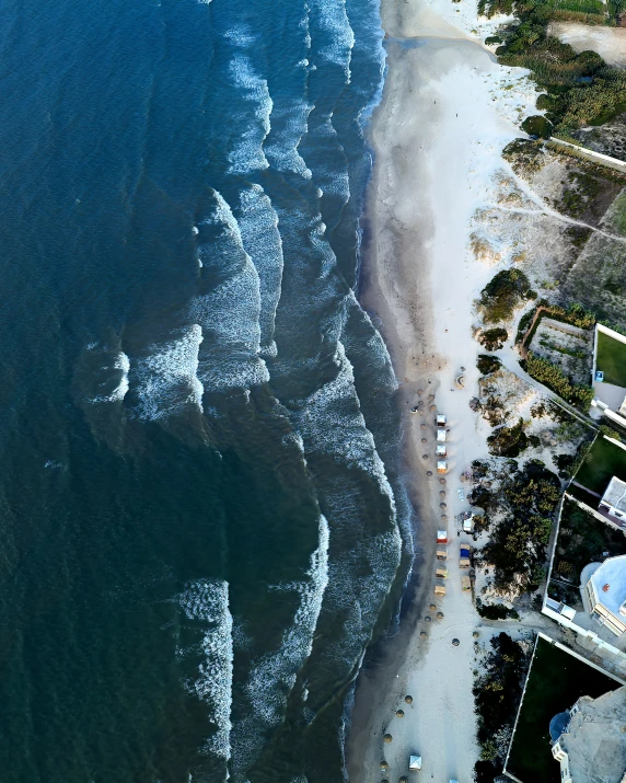an aerial view of a beach and a shoreline