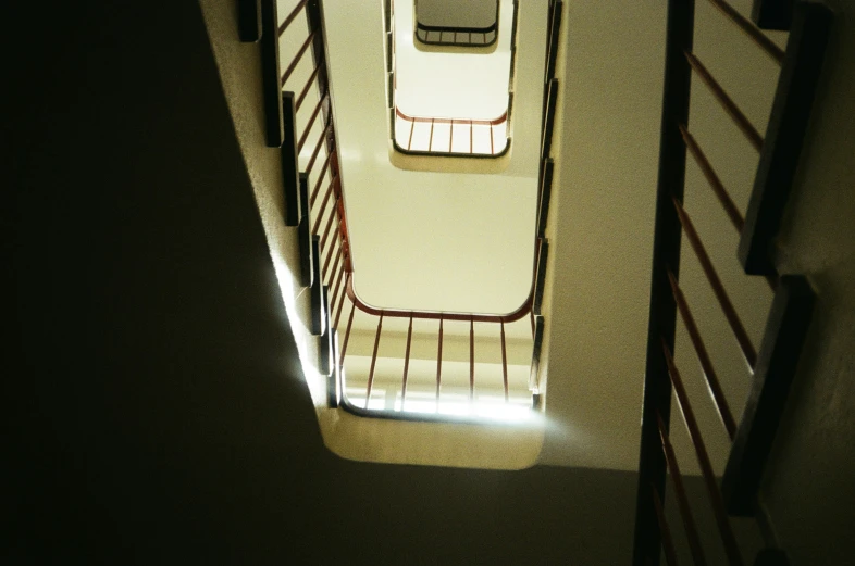 this is an image of stairs and door in a house