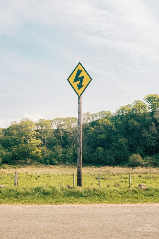 yellow and black street sign showing road ahead