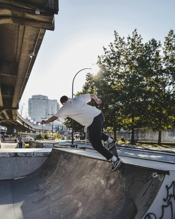 a person on a skateboard is in the air