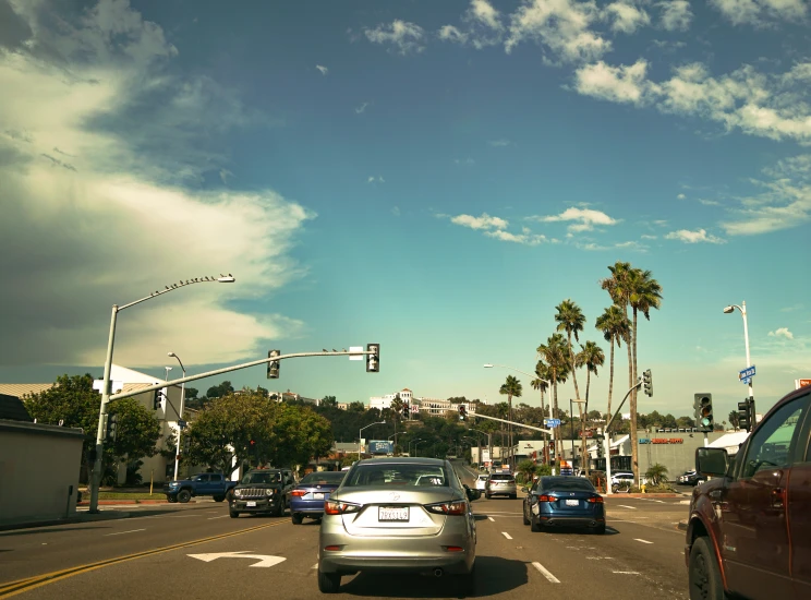 traffic on the freeway in an urban area