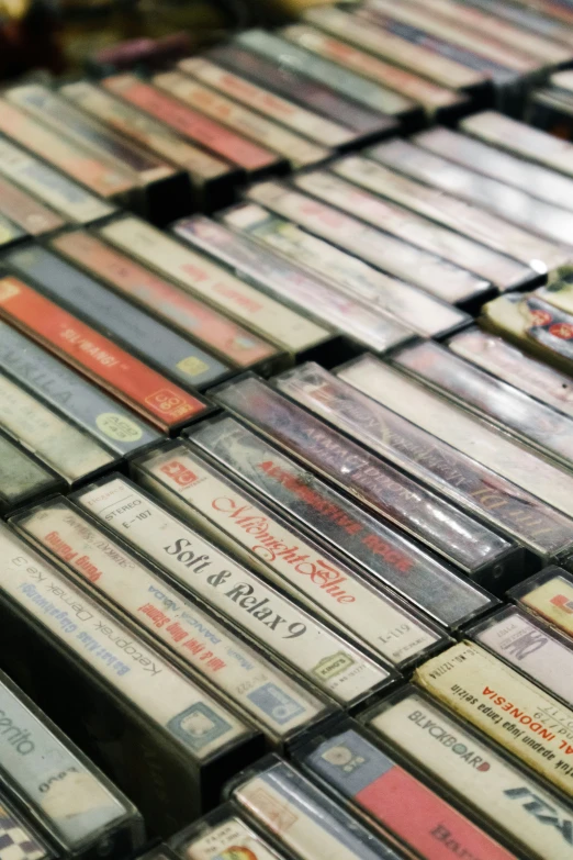 rows and rows of compact discs are piled up