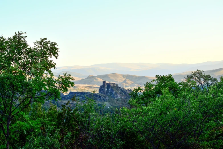 an aerial view from the top of a hill