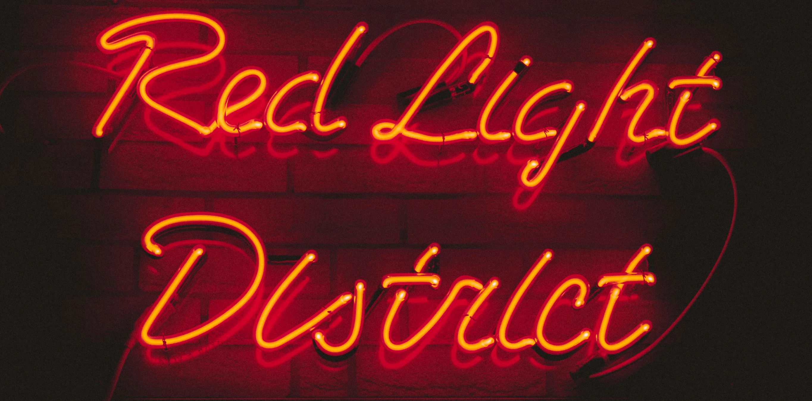 the red sign reads red light district