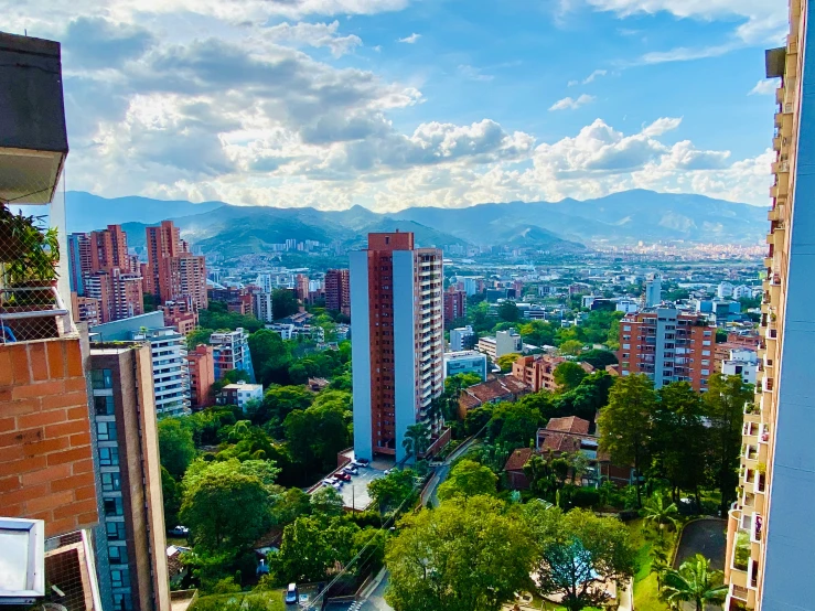 view from the top floor of a building in an urban area