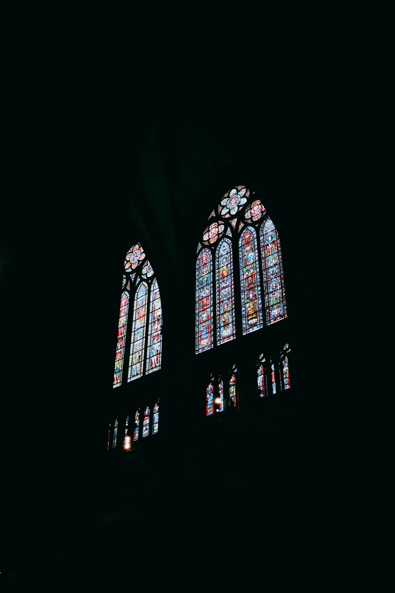 there is a picture of some stained glass windows