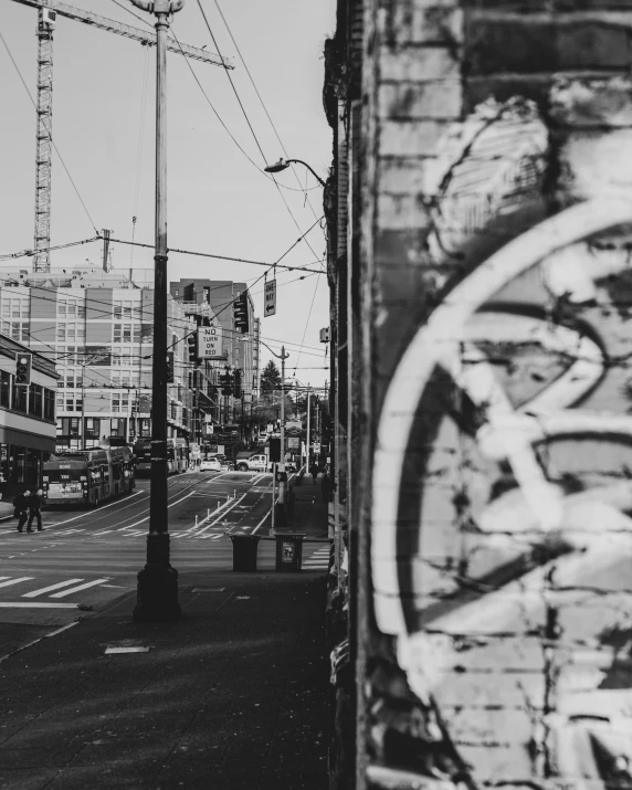 graffiti is shown on the side of a building