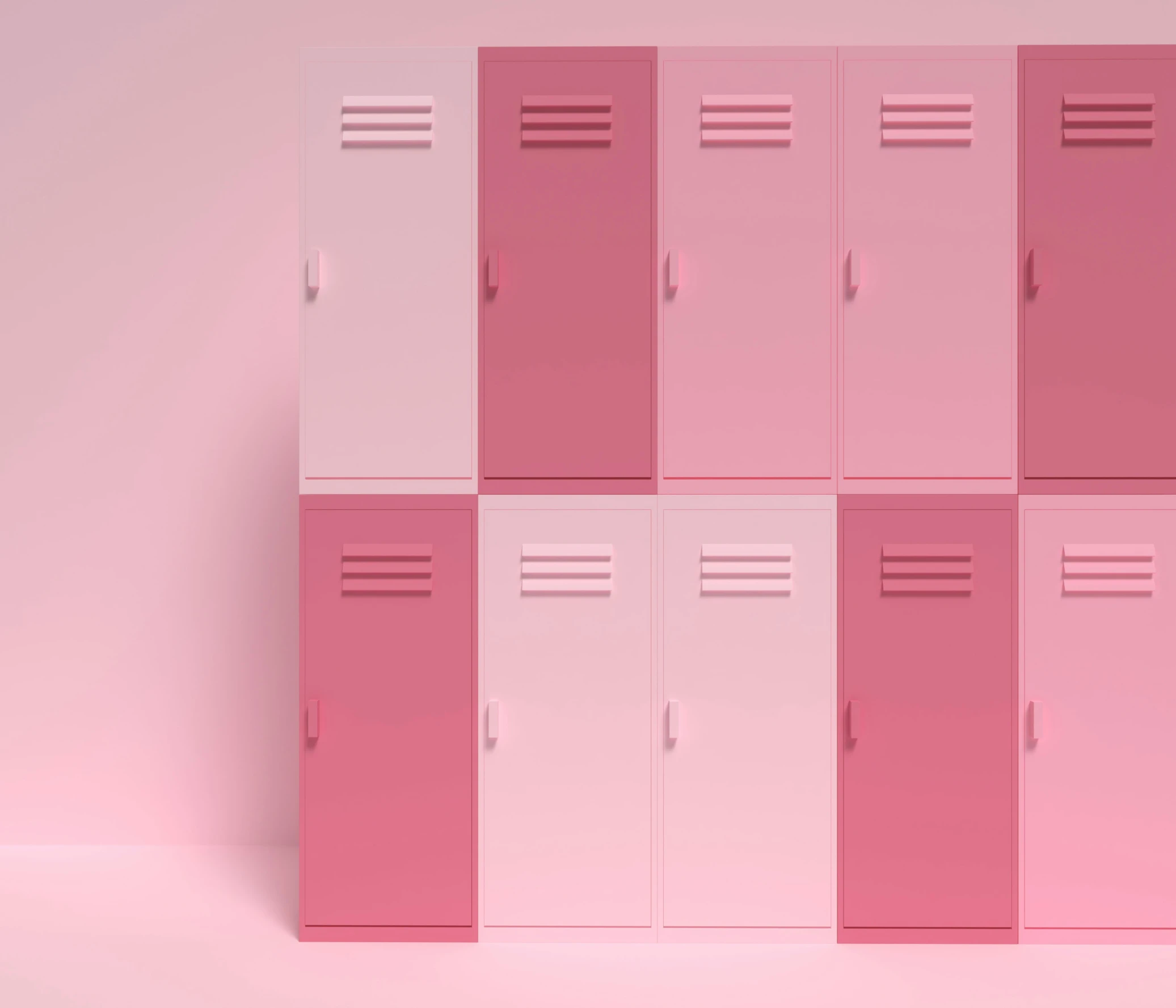 an image of pink lockers in a wall