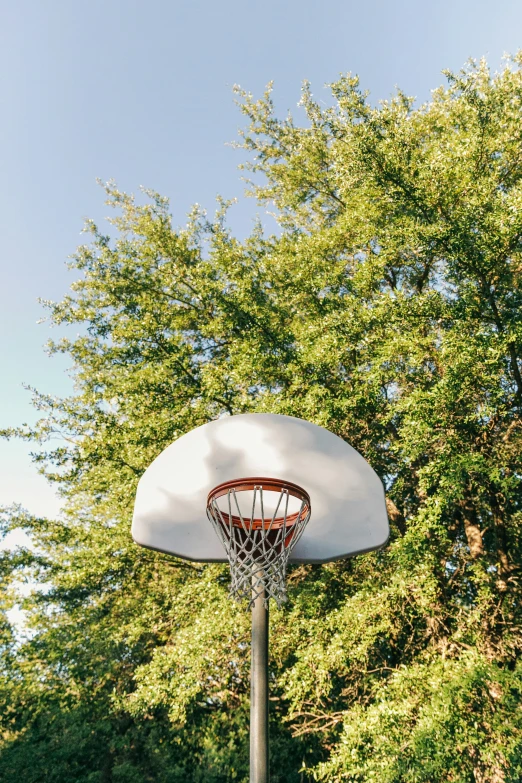 there is an empty basketball hoop inside a small basketball hoop