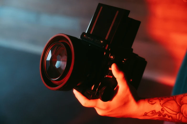 a person holds up a camera with their hands