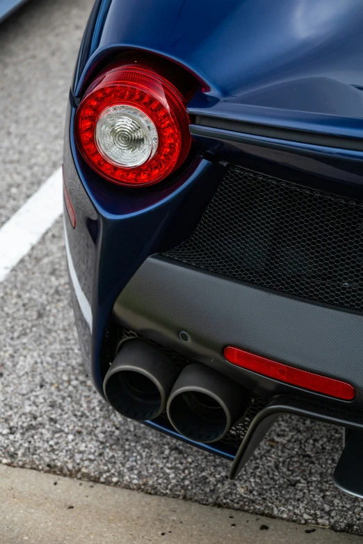 close up of an expensive sports car tail light