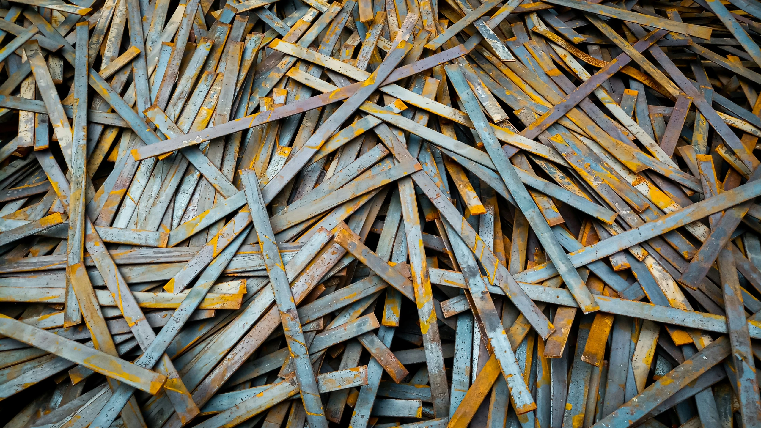 wood strips piled together in close up detail