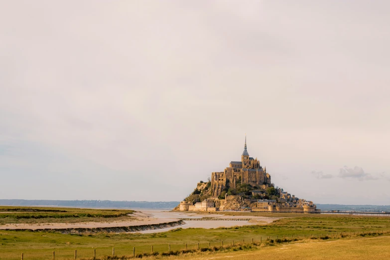 a very large island with a small structure on top of it