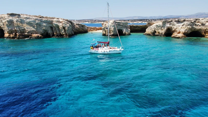 there are two boats in the blue water