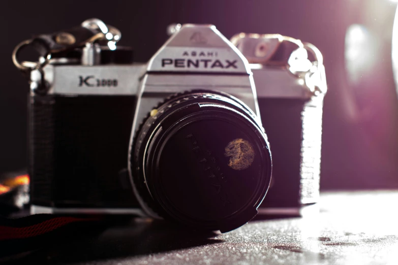 a camera sitting on top of a table