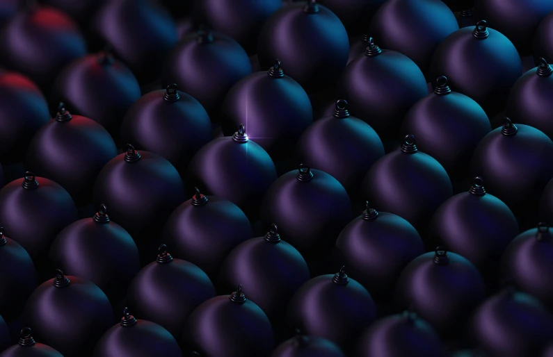 the blue and red balls are on display in an image