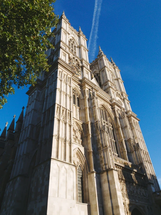 cathedral on a sunny day with blue skies overhead