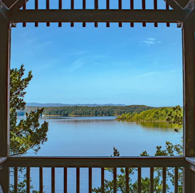 view from looking out over water on a sunny day