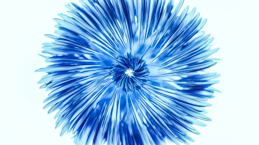 a large blue object with long blue spiky lines