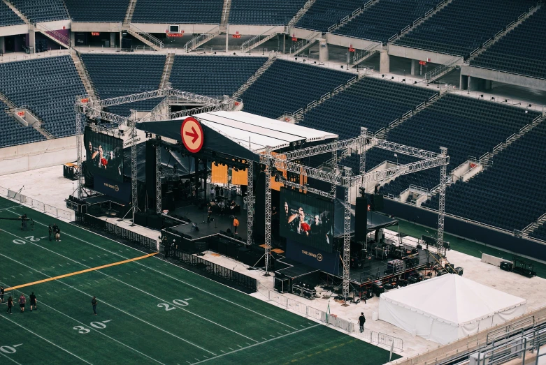 an aerial view of an outside event venue