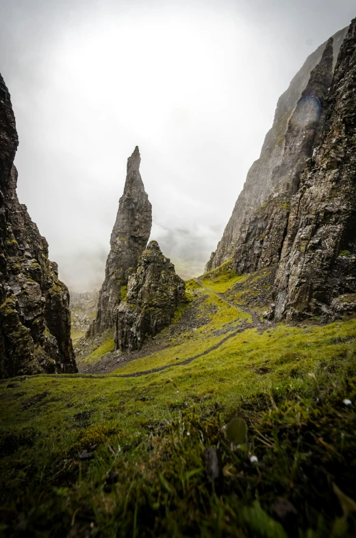 there is a large hill with very thick rocks