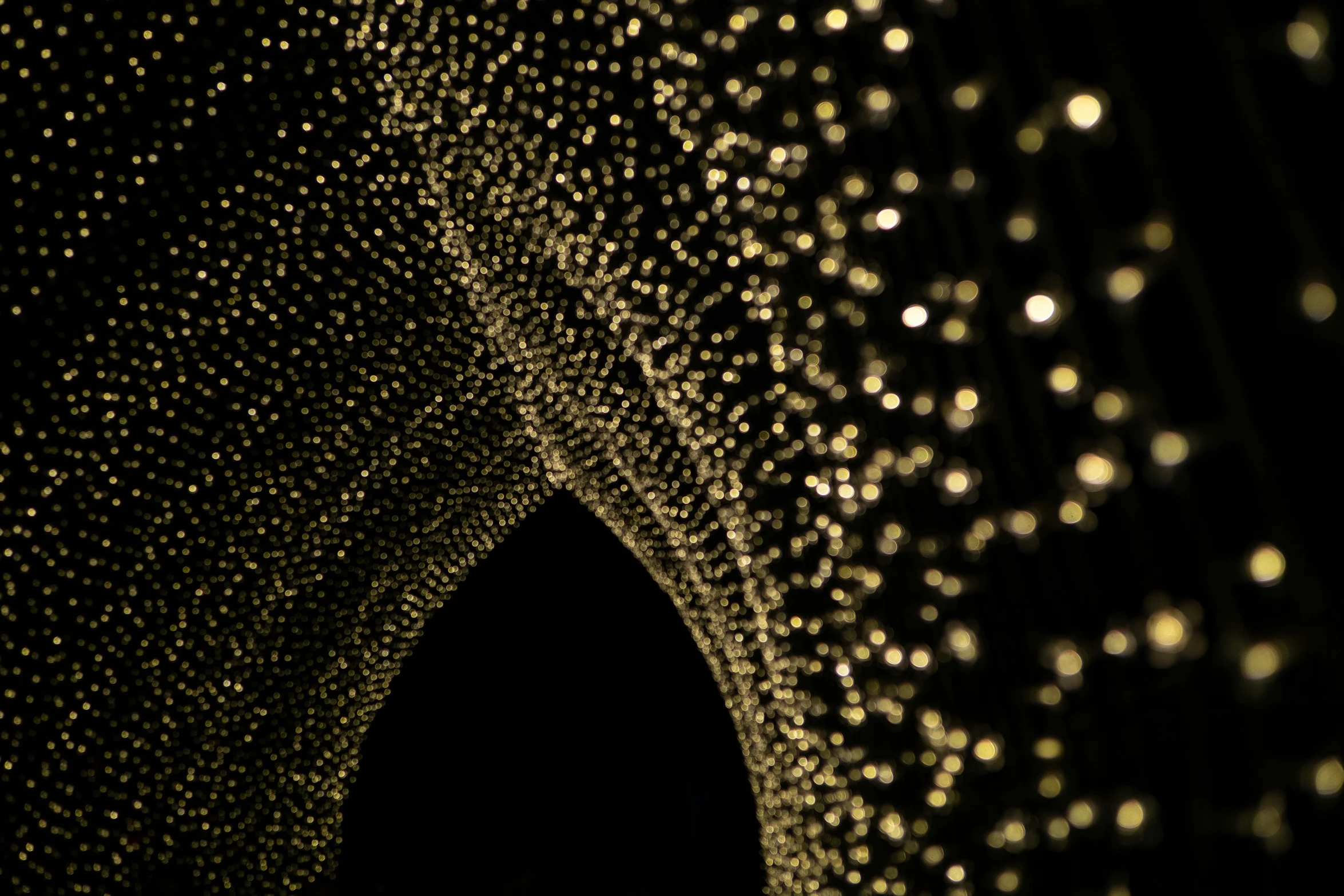 an entrance that is covered with water droplets