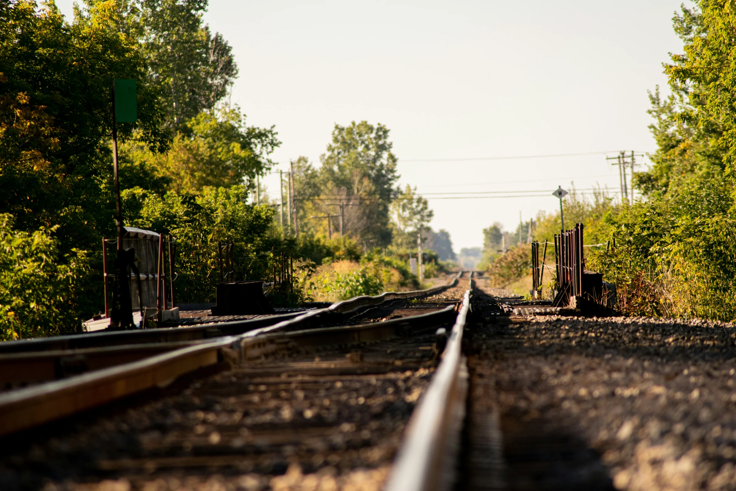 railroad tracks going through a small town