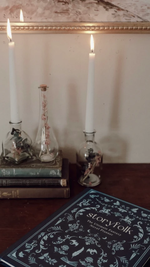 a book sitting on top of a wooden table