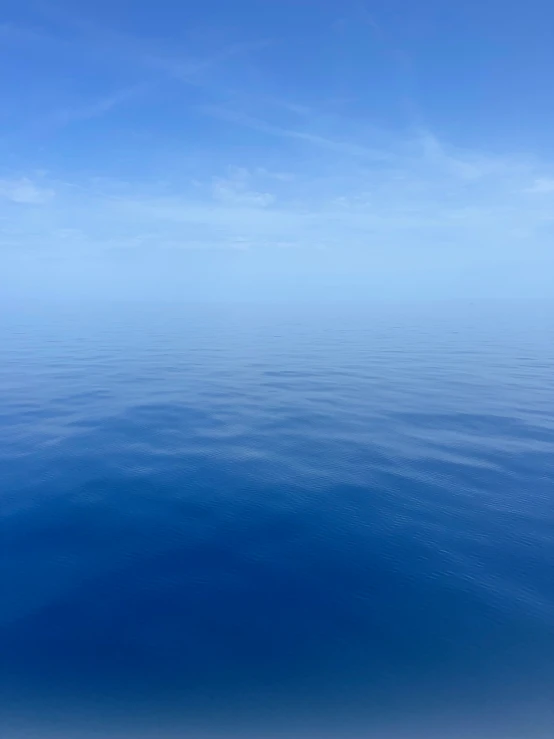 the view from a boat in the ocean, showing water surface