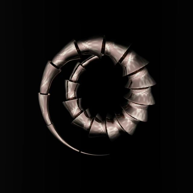 a digital art painting of a spiral on black