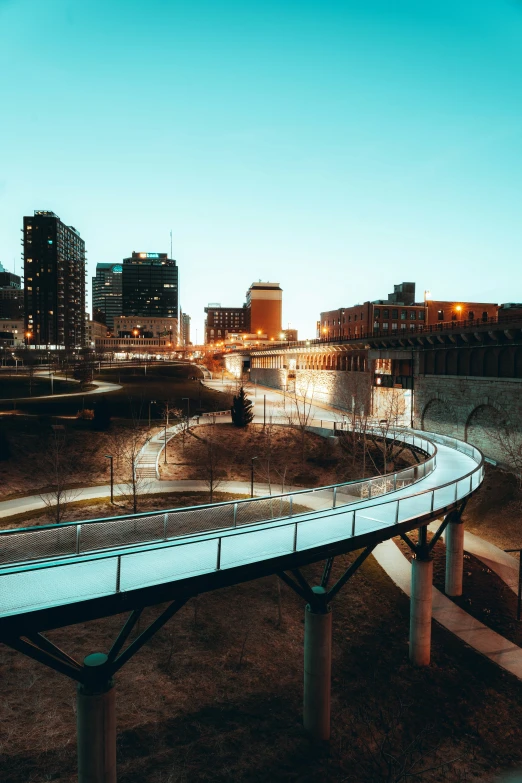 a white road on the side of a city street